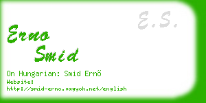 erno smid business card